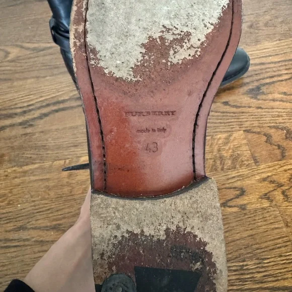 Burberry Black Leather Buckle Boots - Picture 3 of 4